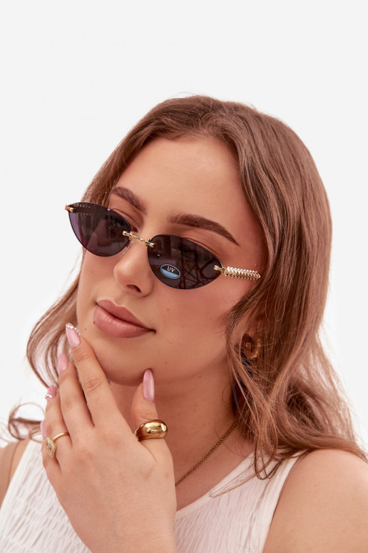 Akiniai nuo saulės MoteriškassuFiltrem UV tamsiai mėlynos spalvos