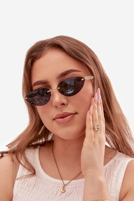 Akiniai nuo saulės MoteriškassuFiltrem UV tamsiai mėlynos spalvos