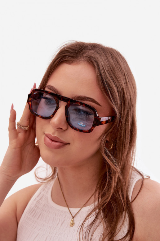 Moteriškas Akiniai nuo saulėssuFiltrem UV rudos-mėlynos spalvos