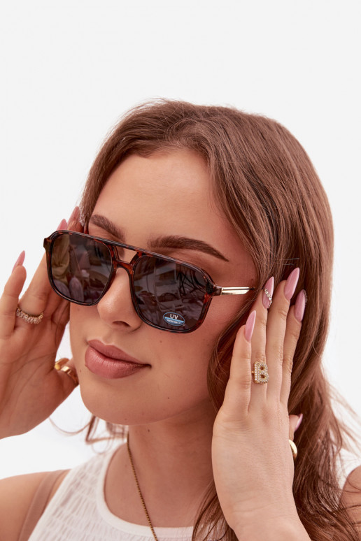 Akiniai nuo saulės MoteriškassuFiltrem UV rudos-juodos spalvos