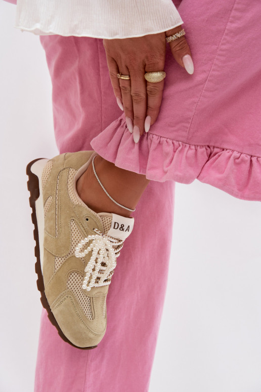 Oda iš zomšos Sneakers modelio batai Moteriškas MK61-0705 šviesiai žalios spalvos