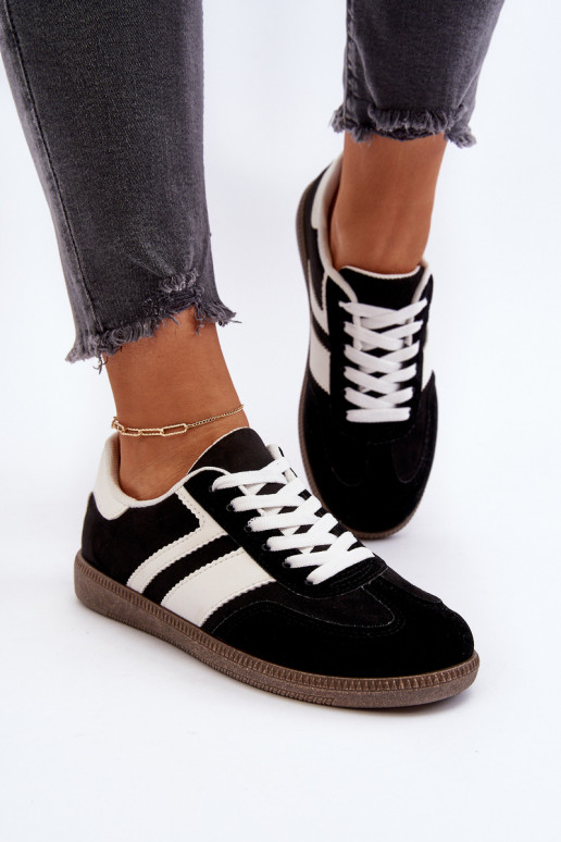 Moteriškos žemos Sneakers modelio batai sportiniai bateliai juodos spalvos Eudiopis