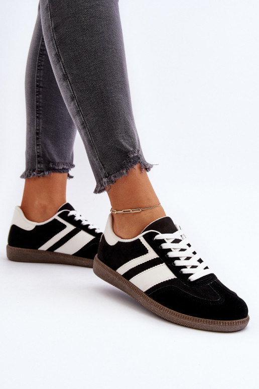 Moteriškos žemos Sneakers modelio batai sportiniai bateliai juodos spalvos Eudiopis