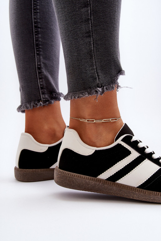 Moteriškos žemos Sneakers modelio batai sportiniai bateliai juodos spalvos Eudiopis