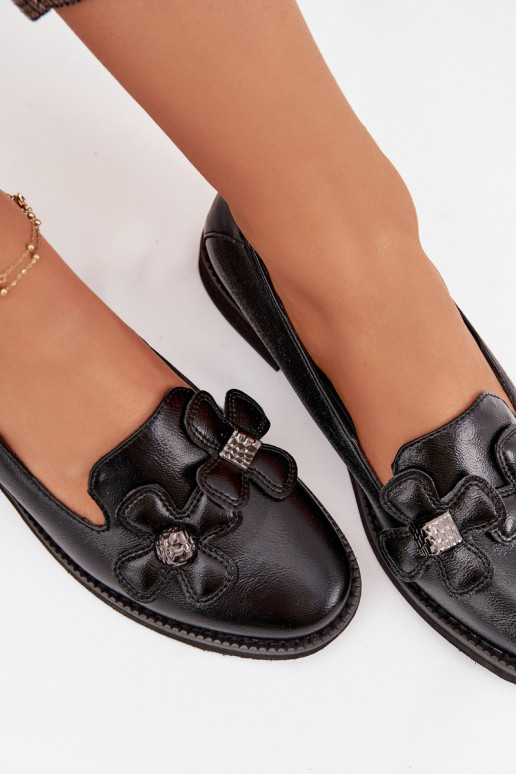 batai Moteriškas su plačiais kulniukais Su puošniaisi su gėlių motyvaisami juodos spalvos Tavillette