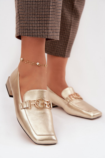 Oda moteriški mokasinai Su puošniais Detalem D&A CR61-3125 aukso spalvos 2