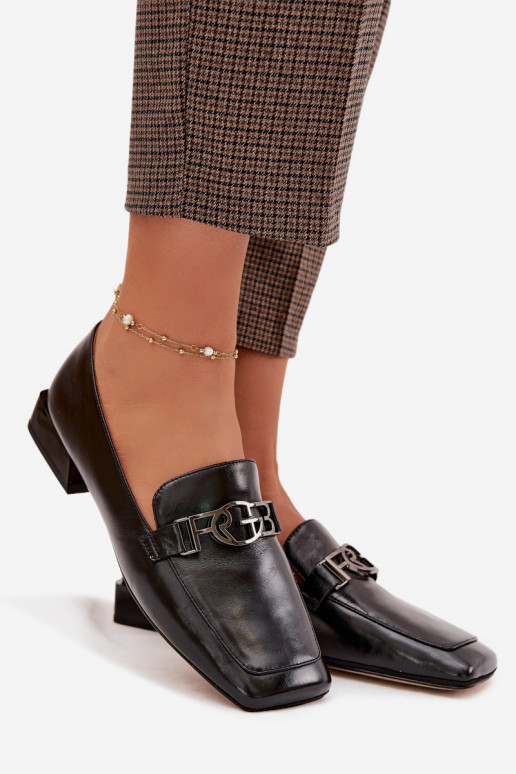 Oda moteriški mokasinai Su puošniais Detalem D&A CR61-3125 juodos spalvos