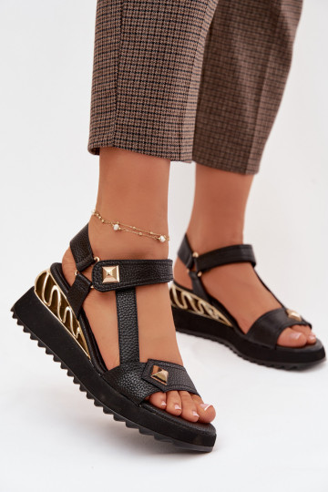 Moteriškos basutės Moteriškas su platforma D&A CR61-3070 juodos spalvos 2