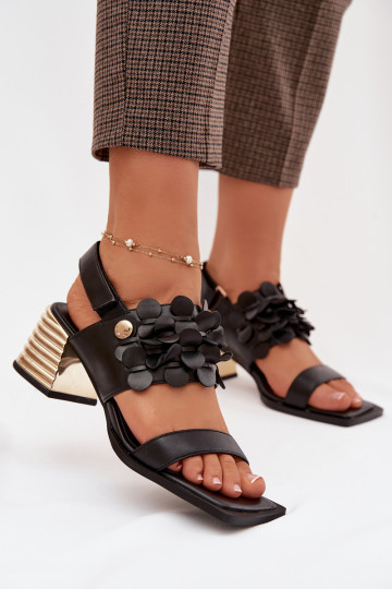 Odiniai aukštakulniai sandalai D&A CR61-3062 juodos spalvos 2