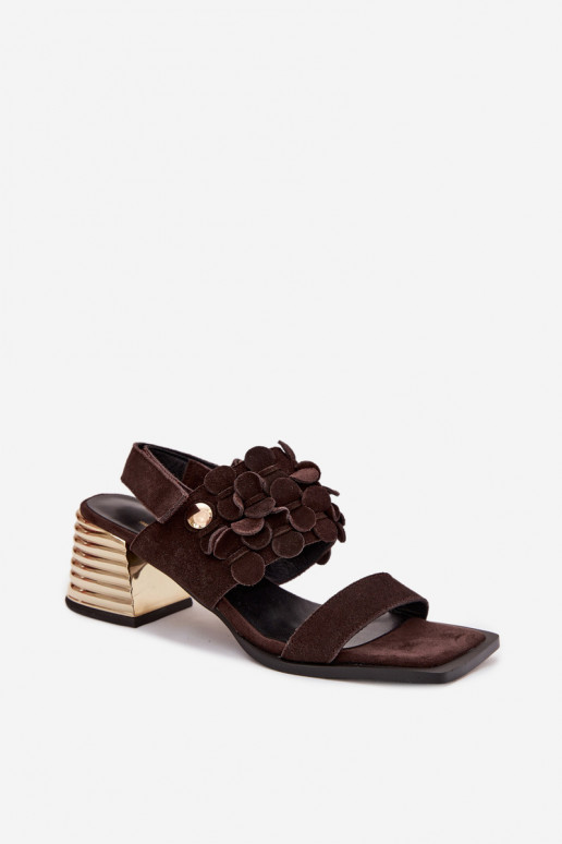 Elegantiški zomšiniai aukštakulniai D&A CR61-3145 CzekoladoĮe