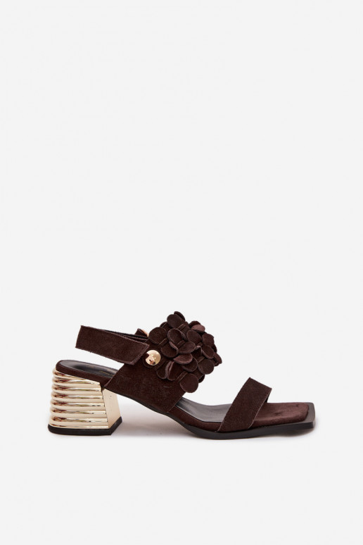 Elegantiški zomšiniai aukštakulniai D&A CR61-3145 CzekoladoĮe