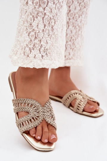 Šlepetės Moteriškas butas aukso spalvos Fariella