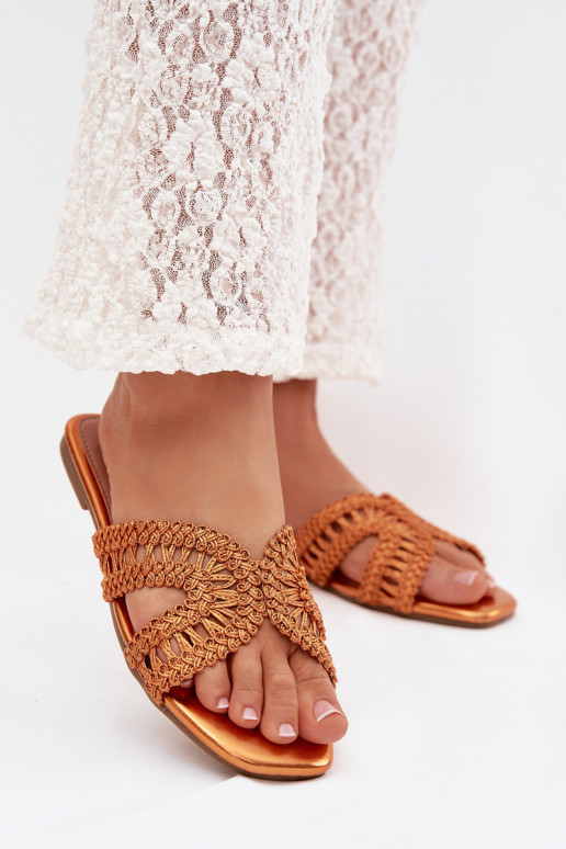 Šlepetės Moteriškas butas oranžinės spalvos Fariella