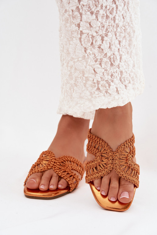 Šlepetės Moteriškas butas oranžinės spalvos Fariella