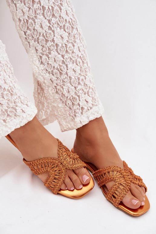 Šlepetės Moteriškas butas oranžinės spalvos Fariella