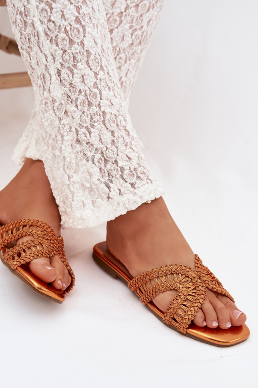 Šlepetės Moteriškas butas oranžinės spalvos Fariella