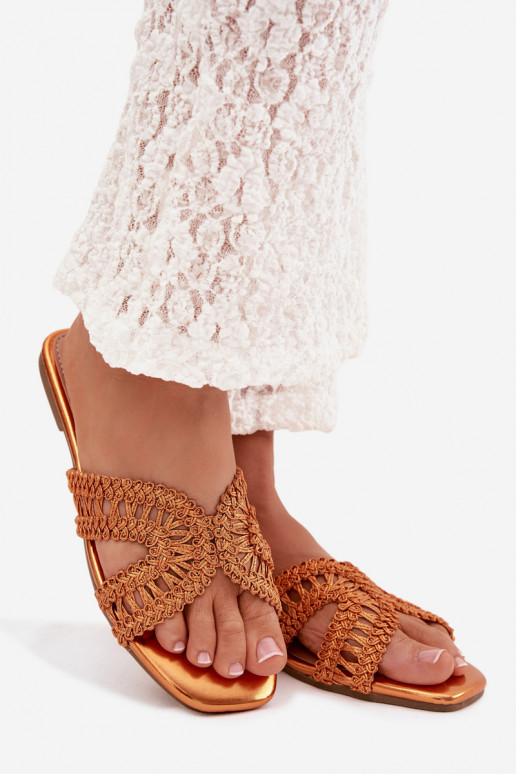 Šlepetės Moteriškas butas oranžinės spalvos Fariella