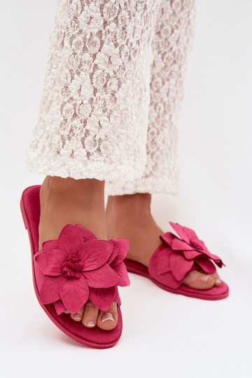 lygiapadžiai Moteriškos šlepetės Su puošniaisi su gėlių motyvaisami rožinės spalvos Elzoria 2