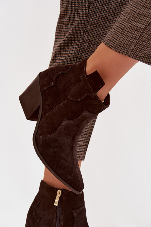 kaubojiško stiliaus aulinukaisuĮjungtaturalnego iš zomšosu Zazoo 3153 CzekoladoĮe