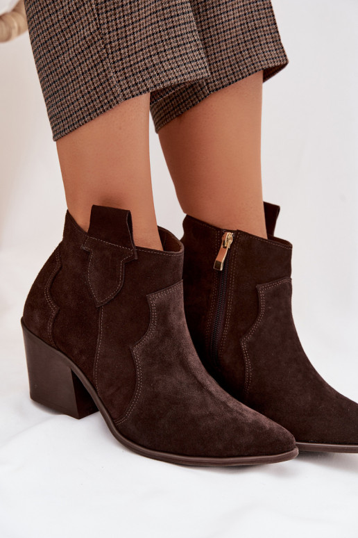 kaubojiško stiliaus aulinukaisuĮjungtaturalnego iš zomšosu Zazoo 3153 CzekoladoĮe