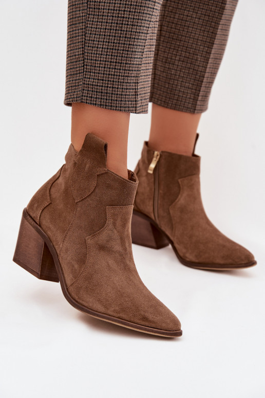 kaubojiško stiliaus aulinukaisuĮjungtaturalnego iš zomšosu Zazoo 3153 chaki spalvos