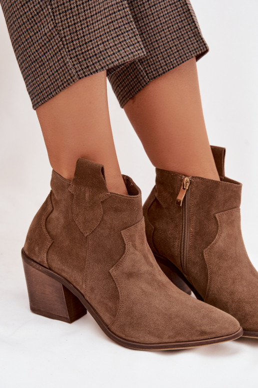 kaubojiško stiliaus aulinukaisuĮjungtaturalnego iš zomšosu Zazoo 3153 chaki spalvos