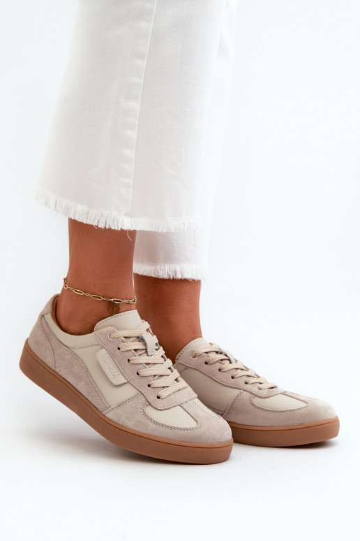 Oda iš zomšos Sneakers modelio batai Moteriškas Vinceza 7933 pilkos spalvos