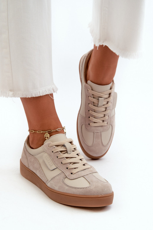 Oda iš zomšos Sneakers modelio batai Moteriškas Vinceza 7933 pilkos spalvos