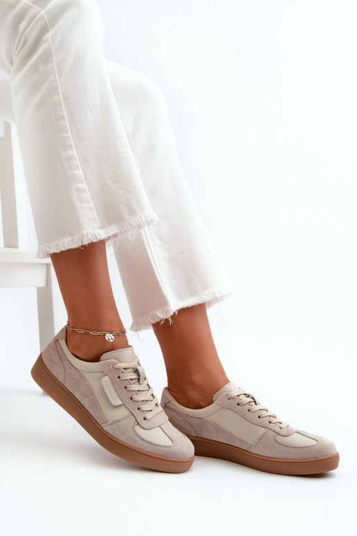 Oda iš zomšos Sneakers modelio batai Moteriškas Vinceza 7933 pilkos spalvos