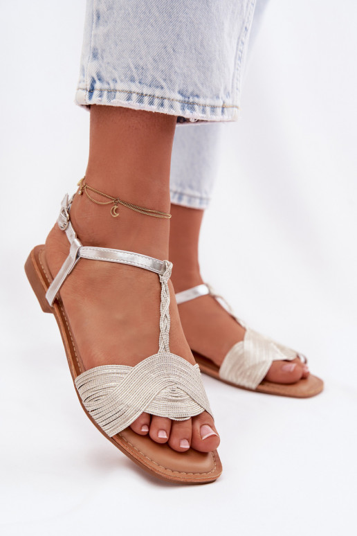 Lygiapadės basutės moterims sidabro spalvos Nexora