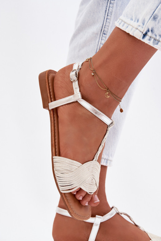 Lygiapadės basutės moterims sidabro spalvos Nexora