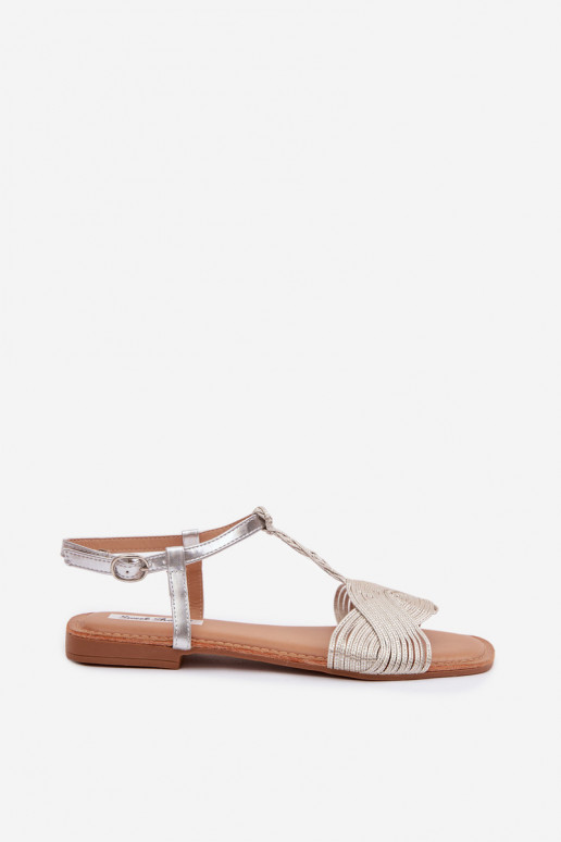 Lygiapadės basutės moterims sidabro spalvos Nexora