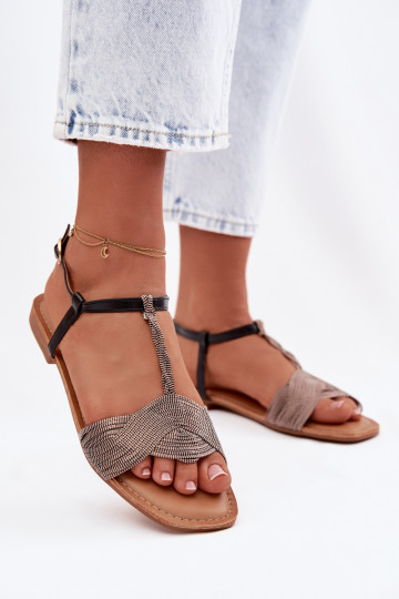 Lygiapadės basutės moterims juodos spalvos Nexora 2