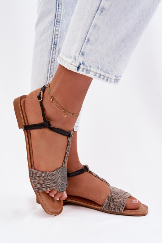 Lygiapadės basutės moterims juodos spalvos Nexora