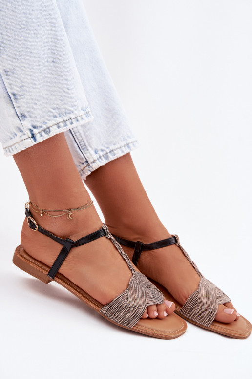 Lygiapadės basutės moterims juodos spalvos Nexora