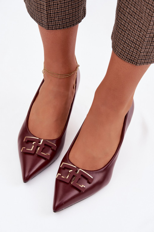 aukštakulniai bateliai Bateliai su ornamentais Eko Oda bordo spalvos Fivara