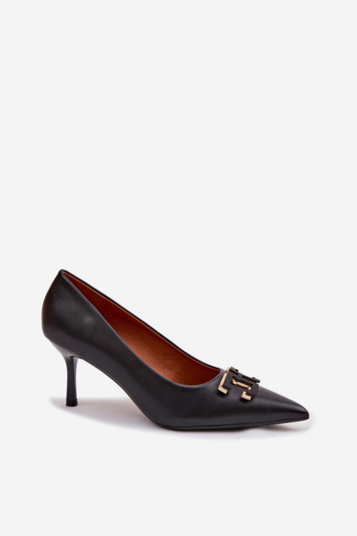 aukštakulniai bateliai Bateliai su ornamentais Eko Oda juodos spalvos Fivara