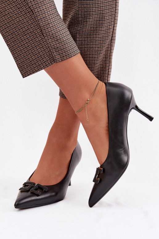 aukštakulniai bateliai Bateliai su ornamentais Eko Oda juodos spalvos Fivara