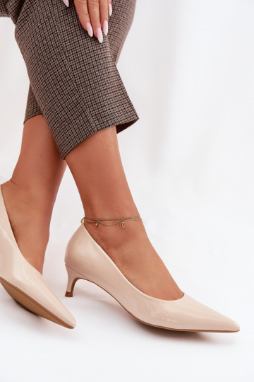 su lako efektu Bateliai Ant žemo kulno smėlio spalvos Girela