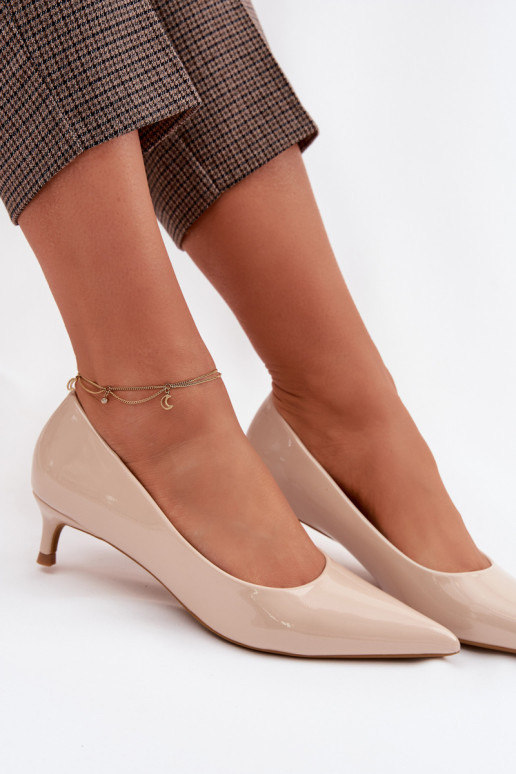 su lako efektu Bateliai Ant žemo kulno smėlio spalvos Girela