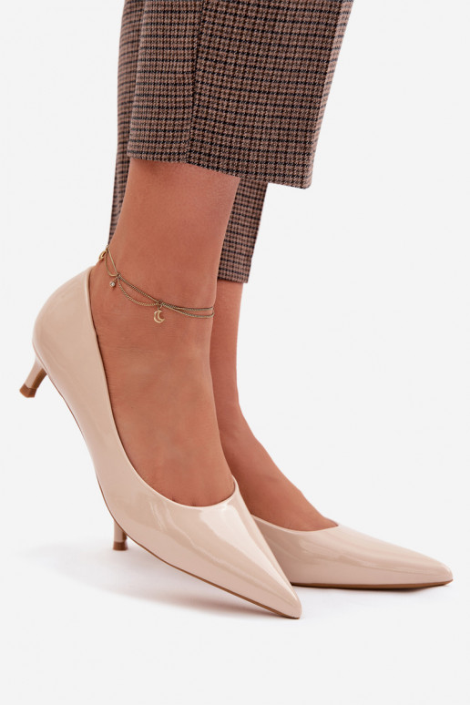 su lako efektu Bateliai Ant žemo kulno smėlio spalvos Girela