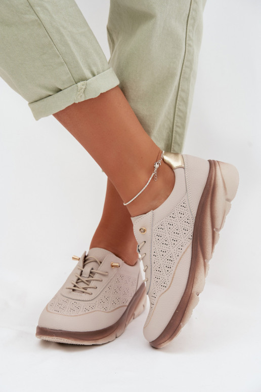 Odiniai moterų sportinio stiliaus batai su ažūriniais elementais Sergio Leone SP-002 pilkos spalvos