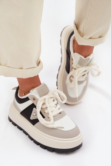 Sneakers modelio batai Moteriškas su platforma pilkos spalvos Florinda