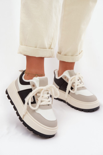 Sneakers modelio batai Moteriškas su platforma pilkos spalvos Florinda 2