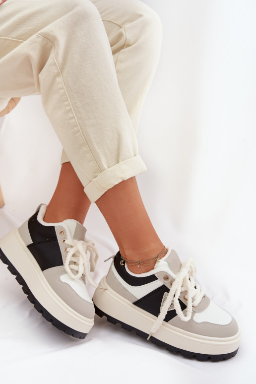 Sneakers modelio batai Moteriškas su platforma pilkos spalvos Florinda