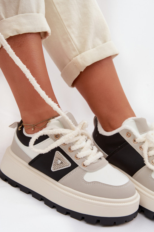 Sneakers modelio batai Moteriškas su platforma pilkos spalvos Florinda