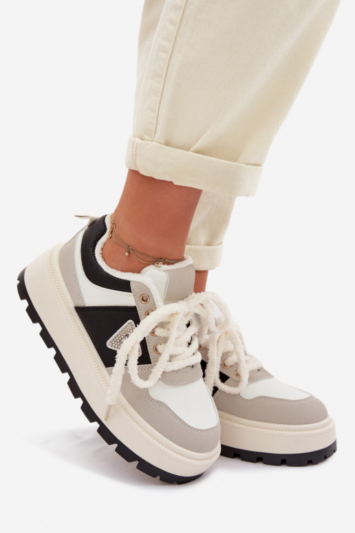 Sneakers modelio batai Moteriškas su platforma pilkos spalvos Florinda