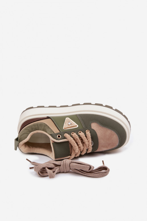 Sneakers modelio batai Moteriškas su platforma žalios spalvos Florinda