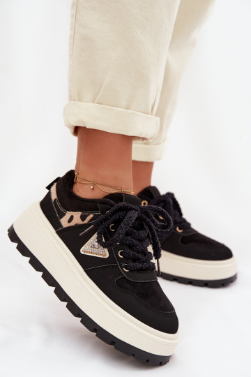 Sneakers modelio batai Moteriškas su platforma juodos spalvos Florinda