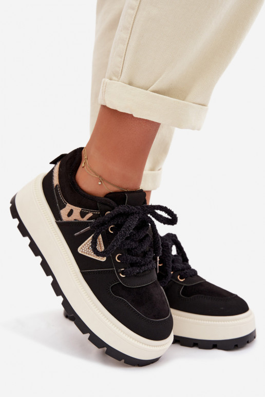 Sneakers modelio batai Moteriškas su platforma juodos spalvos Florinda